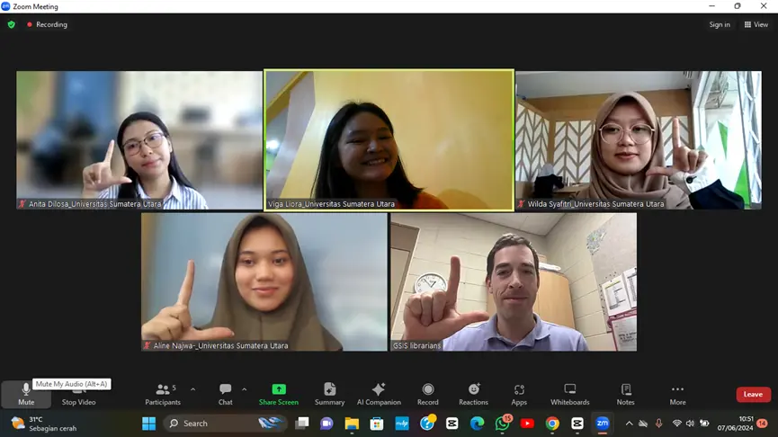 The Library and Information Science Study Program, Faculty of Cultural Sciences, Universitas Sumatra Utara Organizes Collaborative Activities with Several Asian Countries